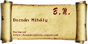 Bozsán Mihály névjegykártya