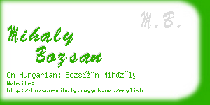 mihaly bozsan business card